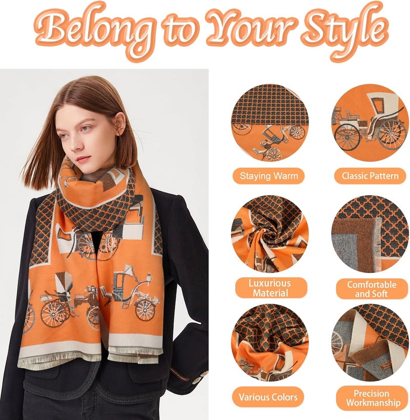 EXTREE Scarfs for Women Pashmina Silky Shawl Wrap for Evening Dressing Blanket Open Front Poncho Cape - Image 5